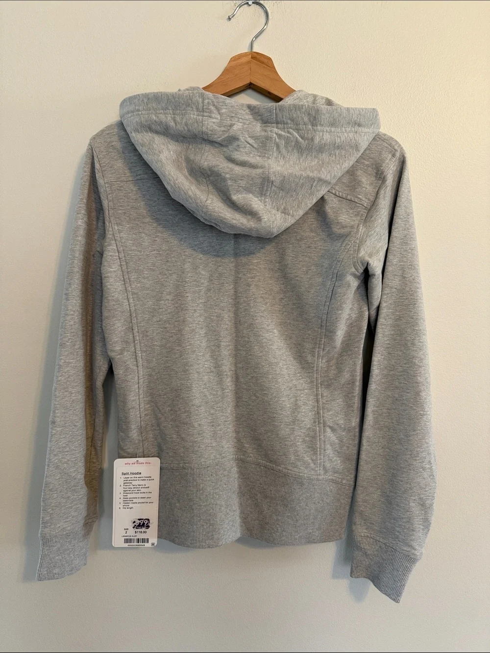 Lululemon Split Hoodie Heathered Light Grey